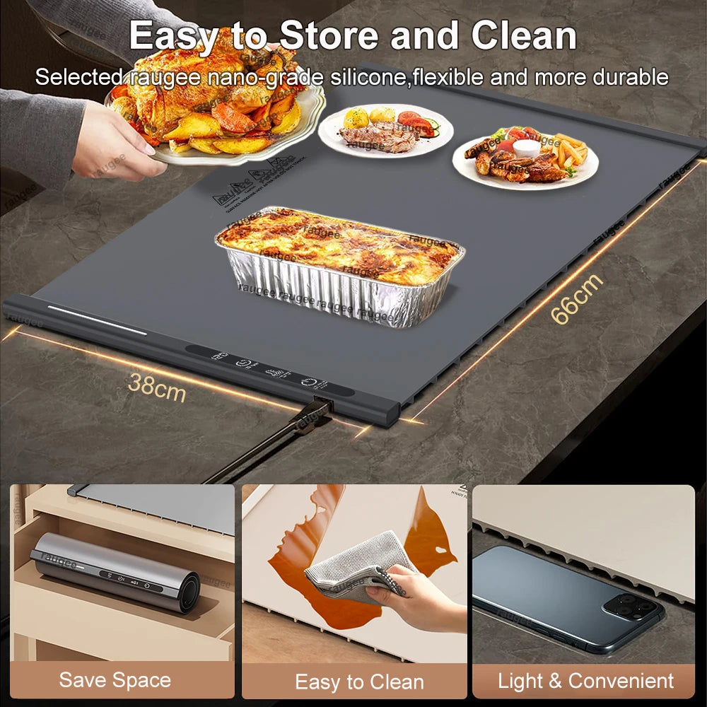 Compact Roll-Up Electric Plate Warmer