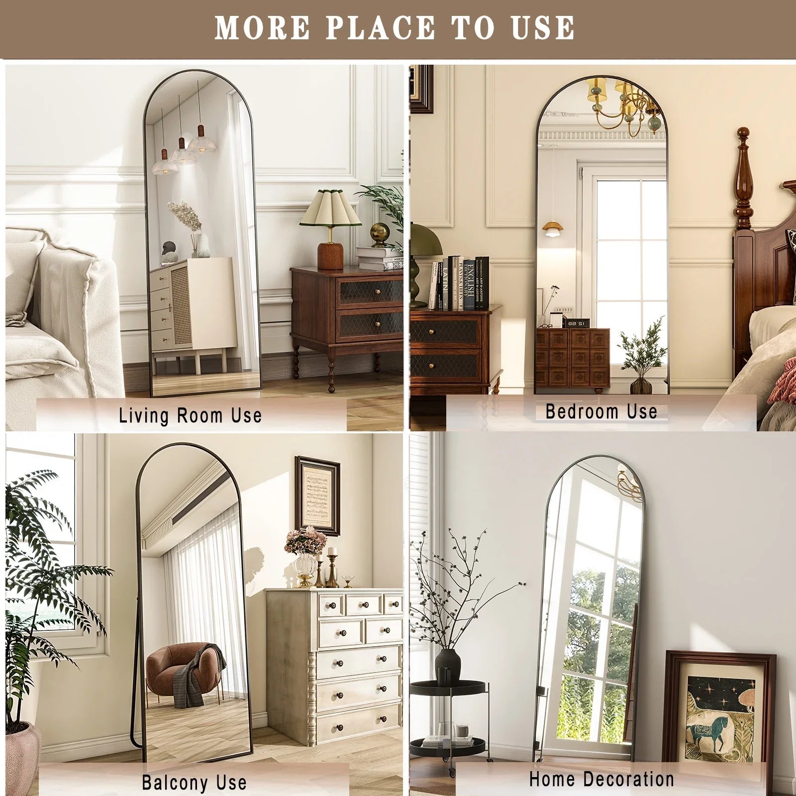 Sleek Arch Full-Length Mirror