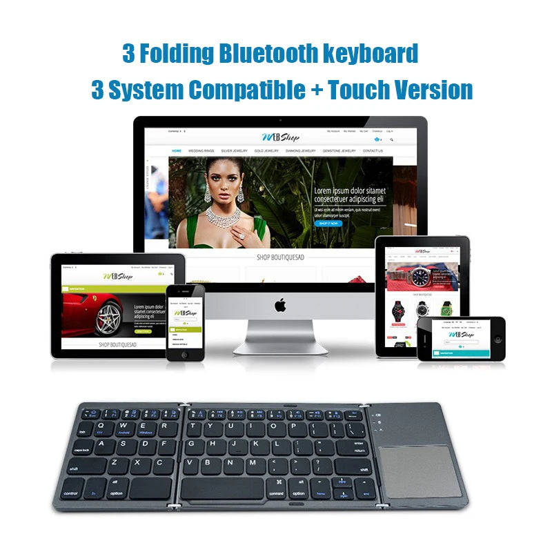 Foldable Travel Keyboard Pro with Touchpad